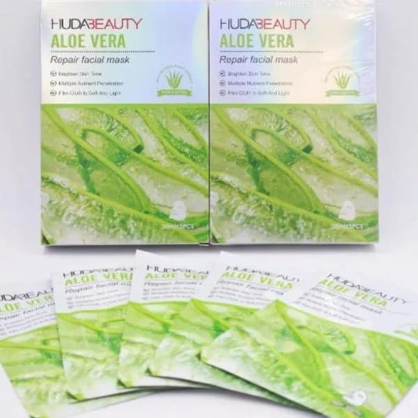 Huda Beauty Aloe Vera Repair Facial Mask 5PCS