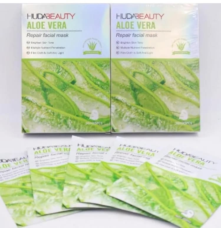 Huda Beauty Aloe Vera Repair Facial Mask 5PCS
