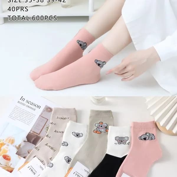 Skarpetki damskie z misiem koala, rozmiar 35-38/39-42
