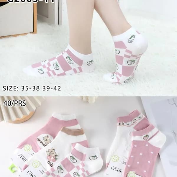 Skarpetki damskie SO&LI arbuzowe wzorzyste rozmiar 35-42