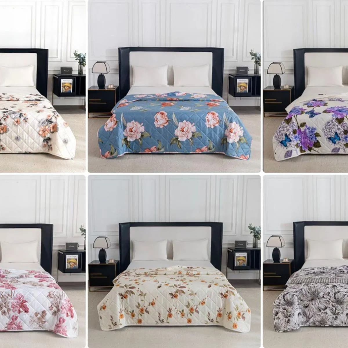 Letnia Kołdra 160/200 z Wzorami Kwiatowymi