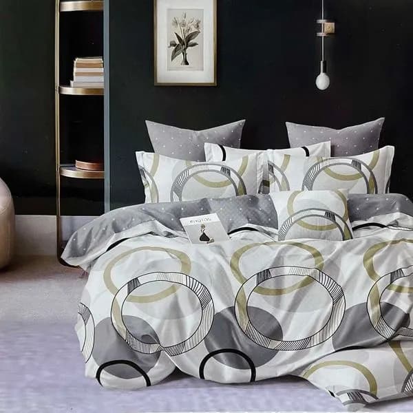 Komplet Pościel 3D 3CZ 200/220 szary z kołami
