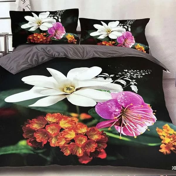 Komplet Pościel 3D 3CZ 200/220 Kwiaty