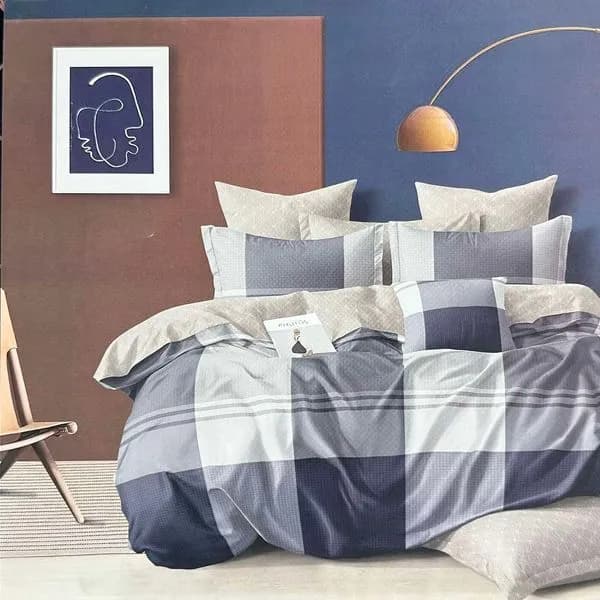 Komplet Pościel 3D 3CZ 200/220 szaro-granatowa