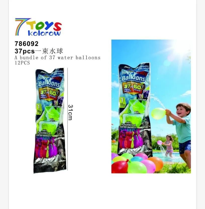 Zabawki Balony Wodne 37PCS 12 szt/opak.