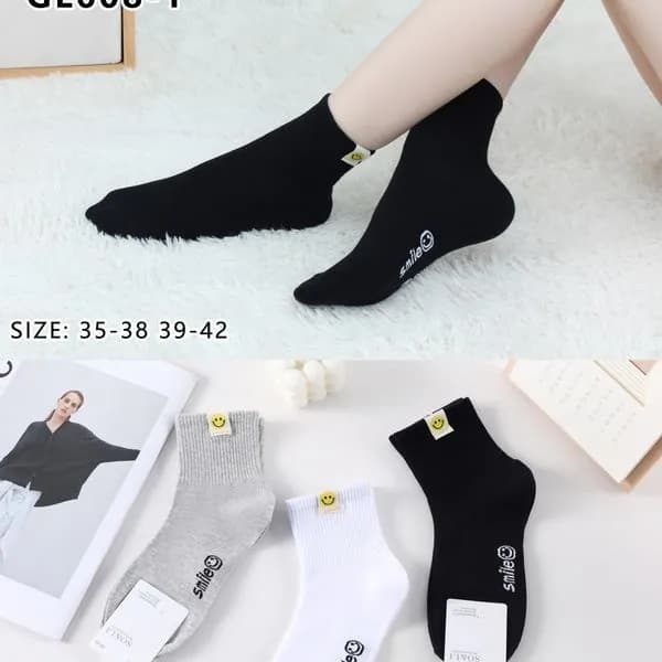 Skarpetki damskie SO&LI GL608-1, rozmiar 35-42, czarny/szary/biały