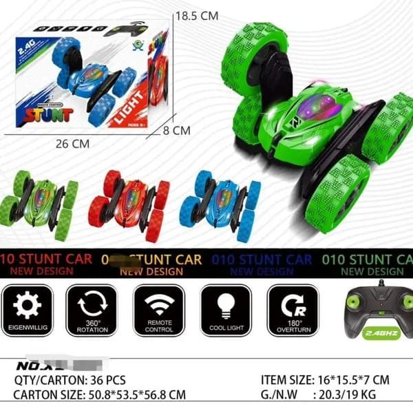 Sterowany Samochód Stunt Car 2.4GHz LED 360 Stopni 16cm