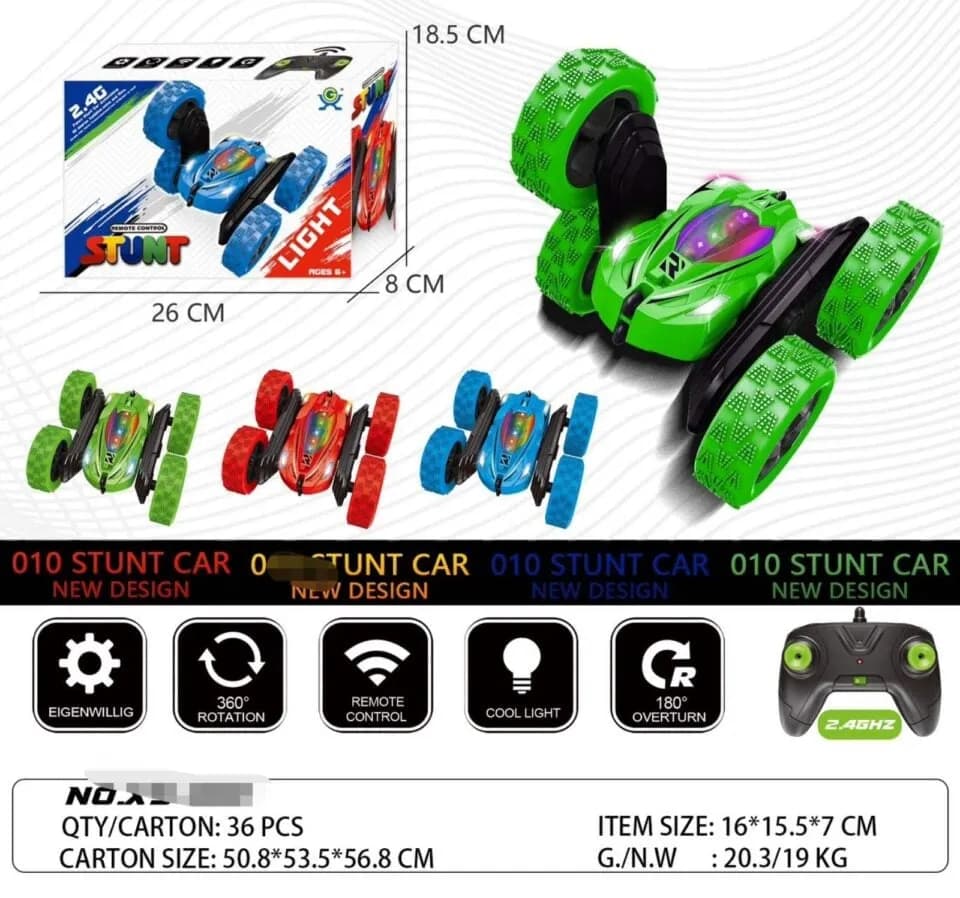Sterowany Samochód Stunt Car 2.4GHz LED 360 Stopni 16cm