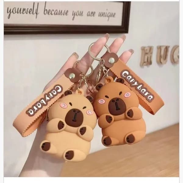 Brelok do Kluczy Kapibara z Paskiem Silikonowym - 12 szt