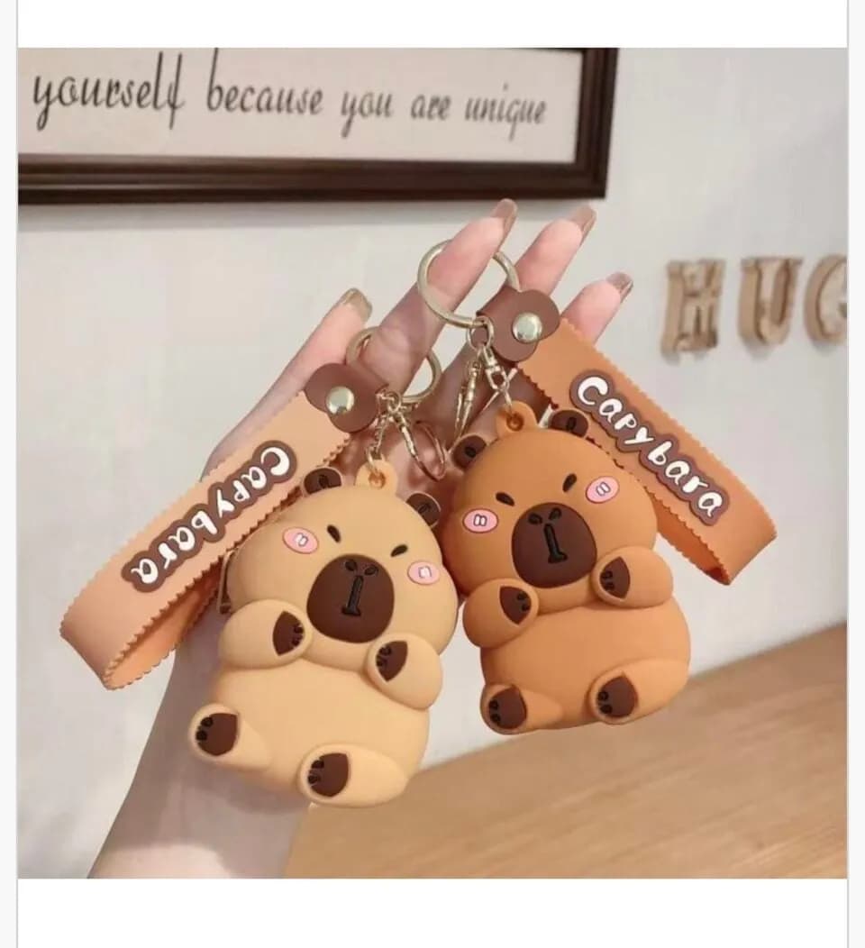 Brelok do Kluczy Kapibara z Paskiem Silikonowym - 12 szt