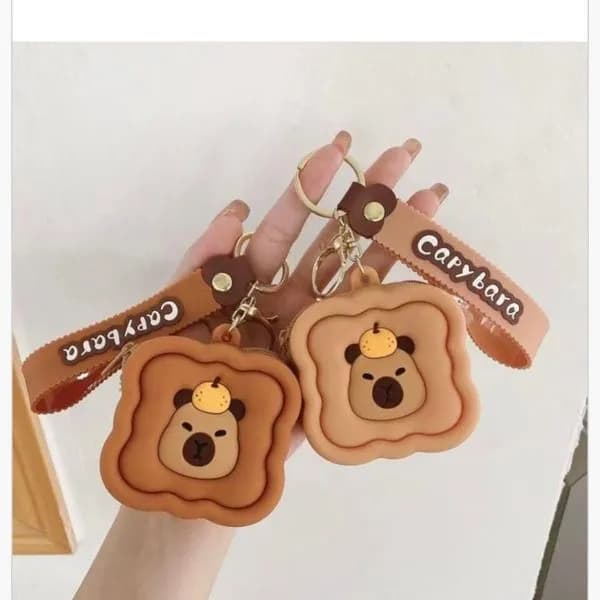 Brelok Kapibara Silikonowy Portfelik na Zamek 12 szt.