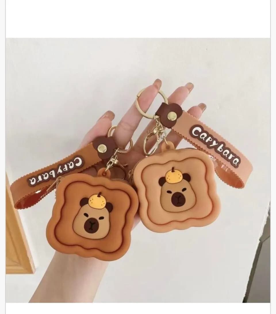 Brelok Kapibara Silikonowy Portfelik na Zamek 12 szt.