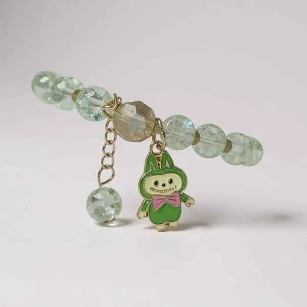 Bransoletki Labubu z fasetowanymi koralikami i zawieszką, 24 szt. mix