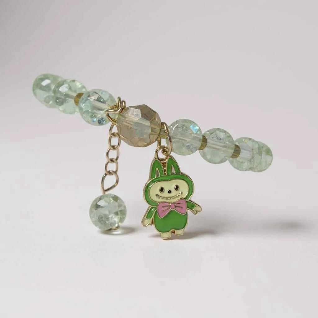 Bransoletki Labubu z fasetowanymi koralikami i zawieszką, 24 szt. mix