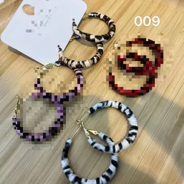 Kolczyki damskie w deseń zebry, różne kolory, SKU 50925-19