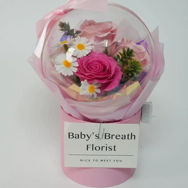 Pudełko Prezent Kwiaty LED