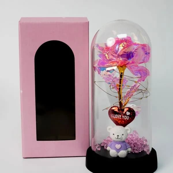 Pudełko Prezent Kwiaty LED