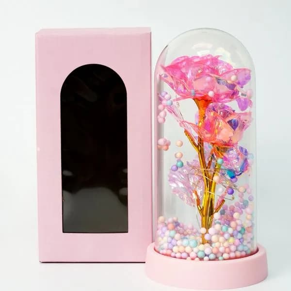 Pudełko Prezent Kwiaty LED