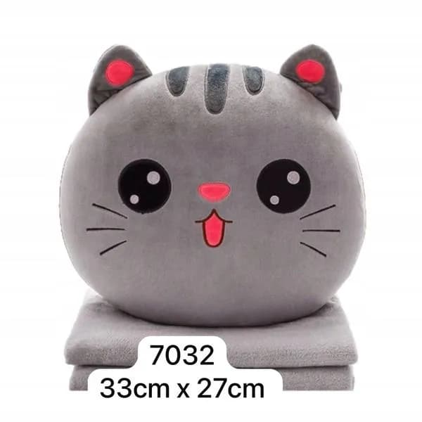 Maskotka kot z kocykiem szara 33cm x 27cm