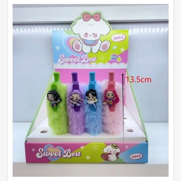 Długopis Sweet Best z pluszową ozdobą 13,5 cm