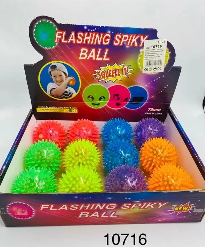 Świecące Kolczaste Piłki Flashing Spiky Ball 75mm