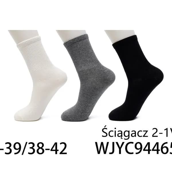 Skarpetki męskie ściągacz 2w1 biały/szary/czarny 35-42