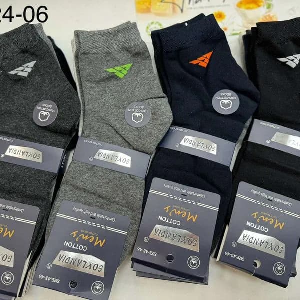 Skarpetki męskie MD24-06 100% bawełna szare granatowe