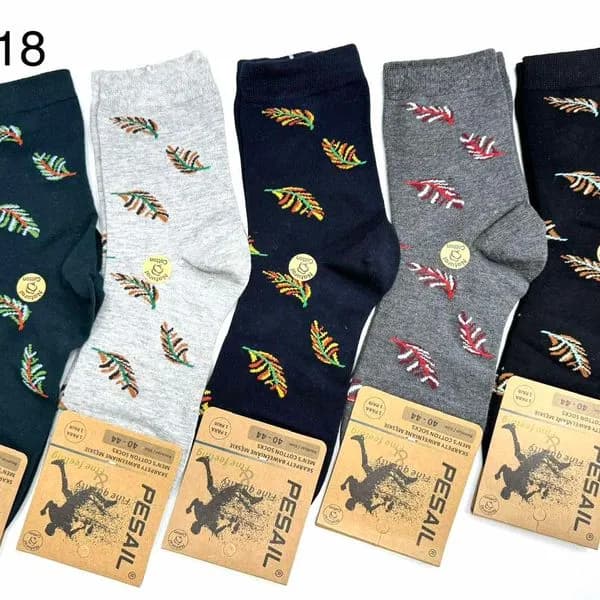 Skarpetki męskie wzór piór C18 5 par