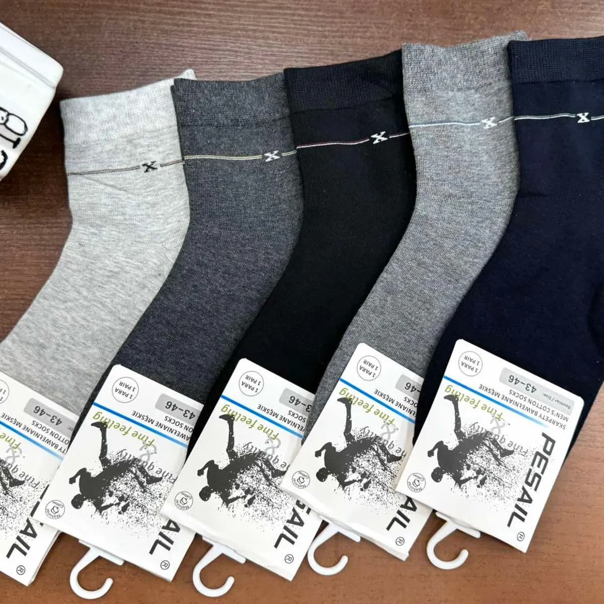 Skarpetki męskie PESL szare, czarne, granatowe 40szt