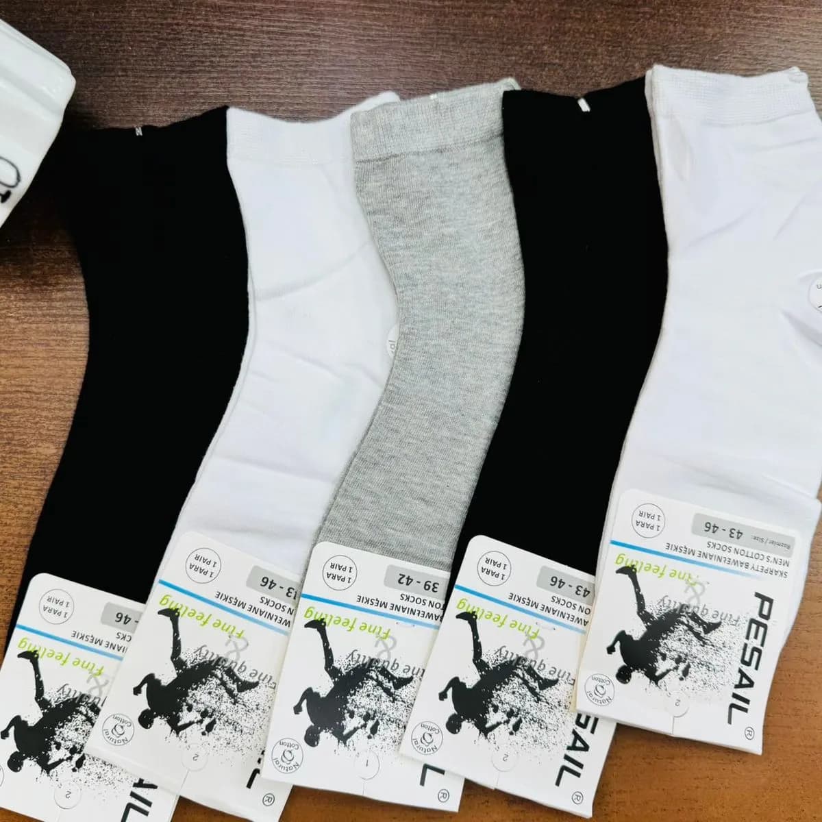 Skarpetki męskie 39-42 Sail czarne białe szare