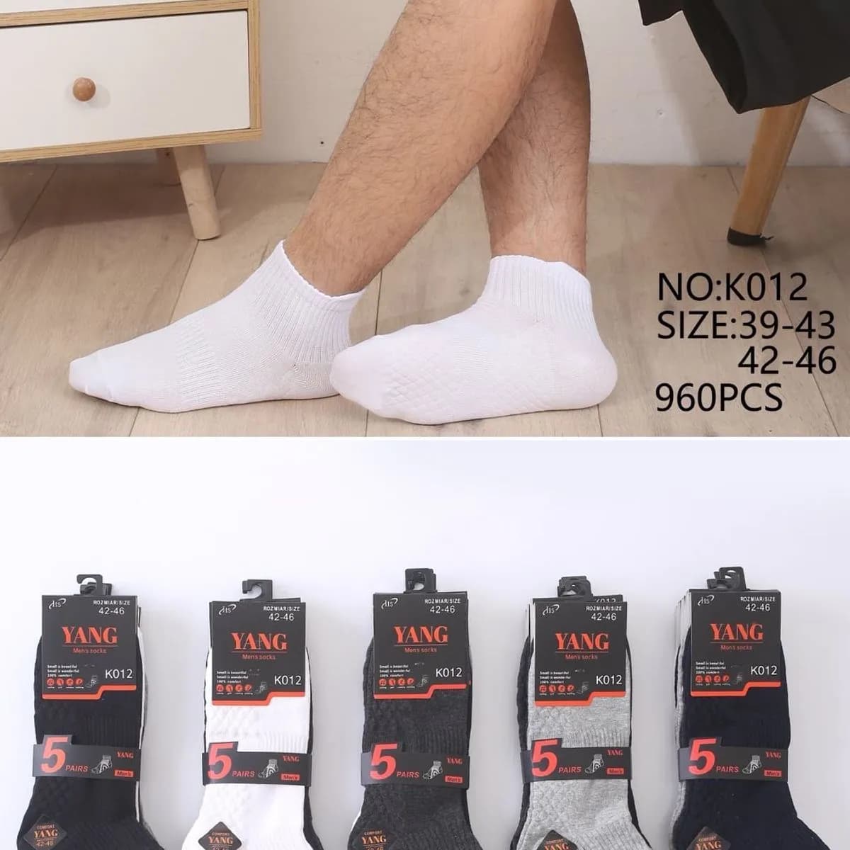 Skarpetki męskie Yang NO:39-46 rozmiar 39-46