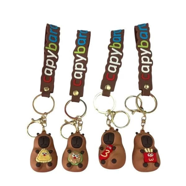 Brelok do Kluczy Kapibara z Paskiem i Jedzeniem, 12 szt.