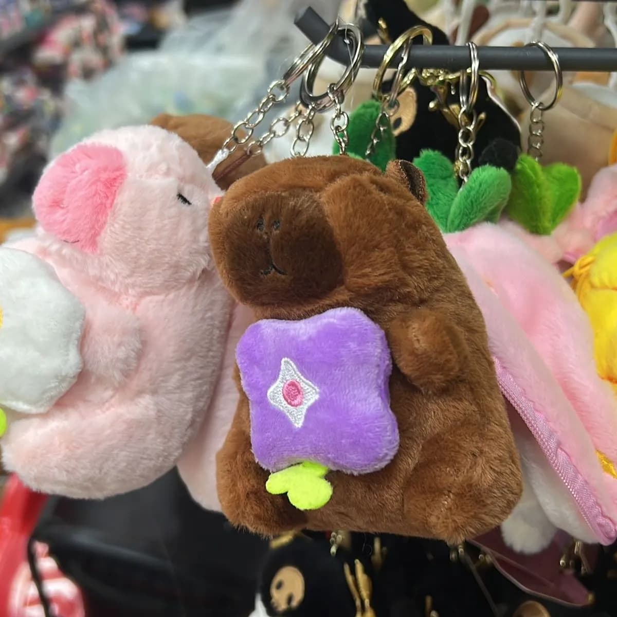 Brelok do Kluczy Kapibara Pluszowy Mix Wzorów 12szt