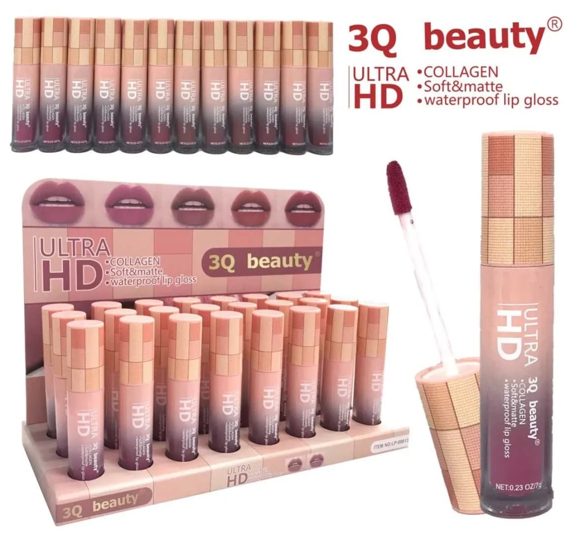 Błyszczyk do Ust 3Q Beauty ULTRA HD Matte Collagen 7g 24szt
