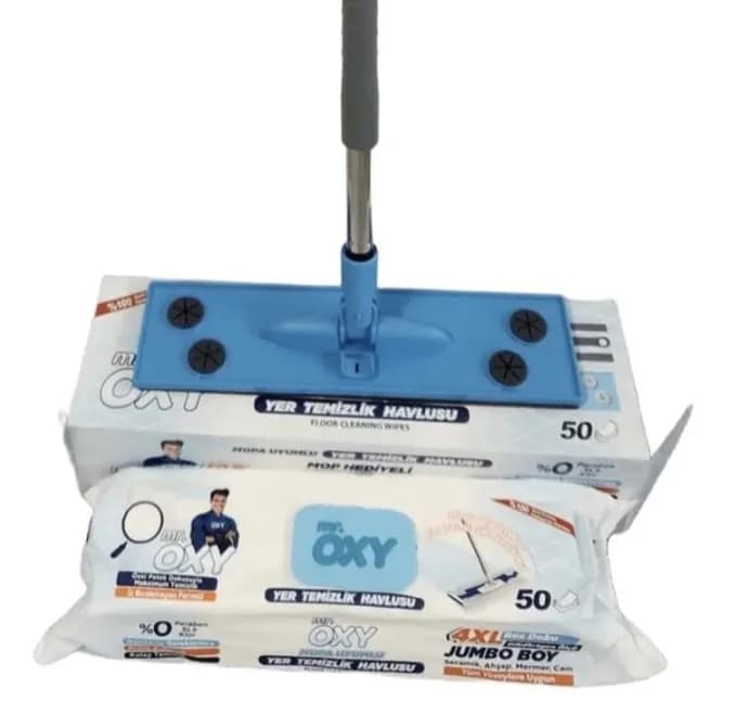 Zestaw Mr. OXY: Chusteczki do Mycia Podłóg 50szt + MOP Jumbo 4XL