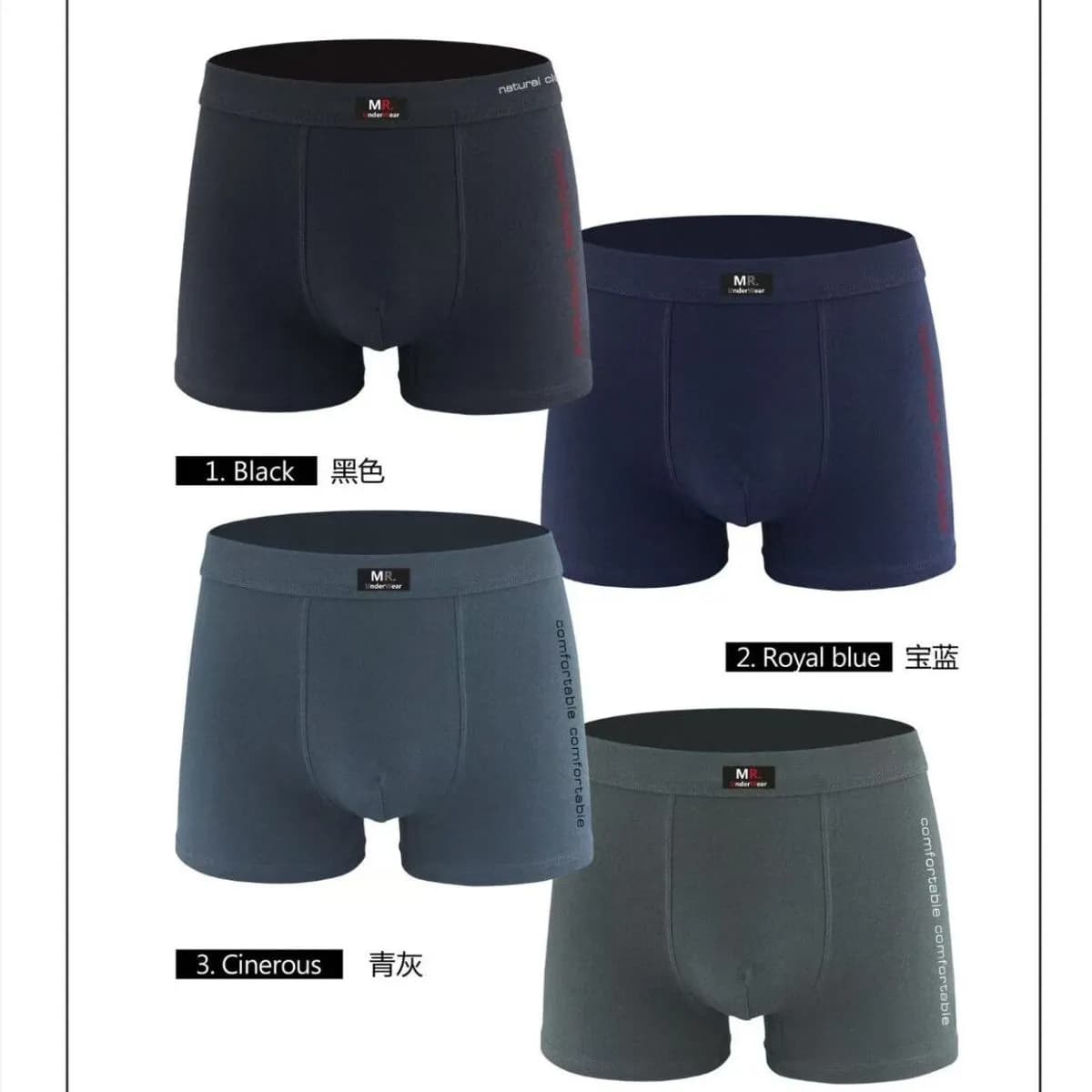 Bokserki męskie 3 szt. S-XXL GC-CSK czarne, granatowe, szare