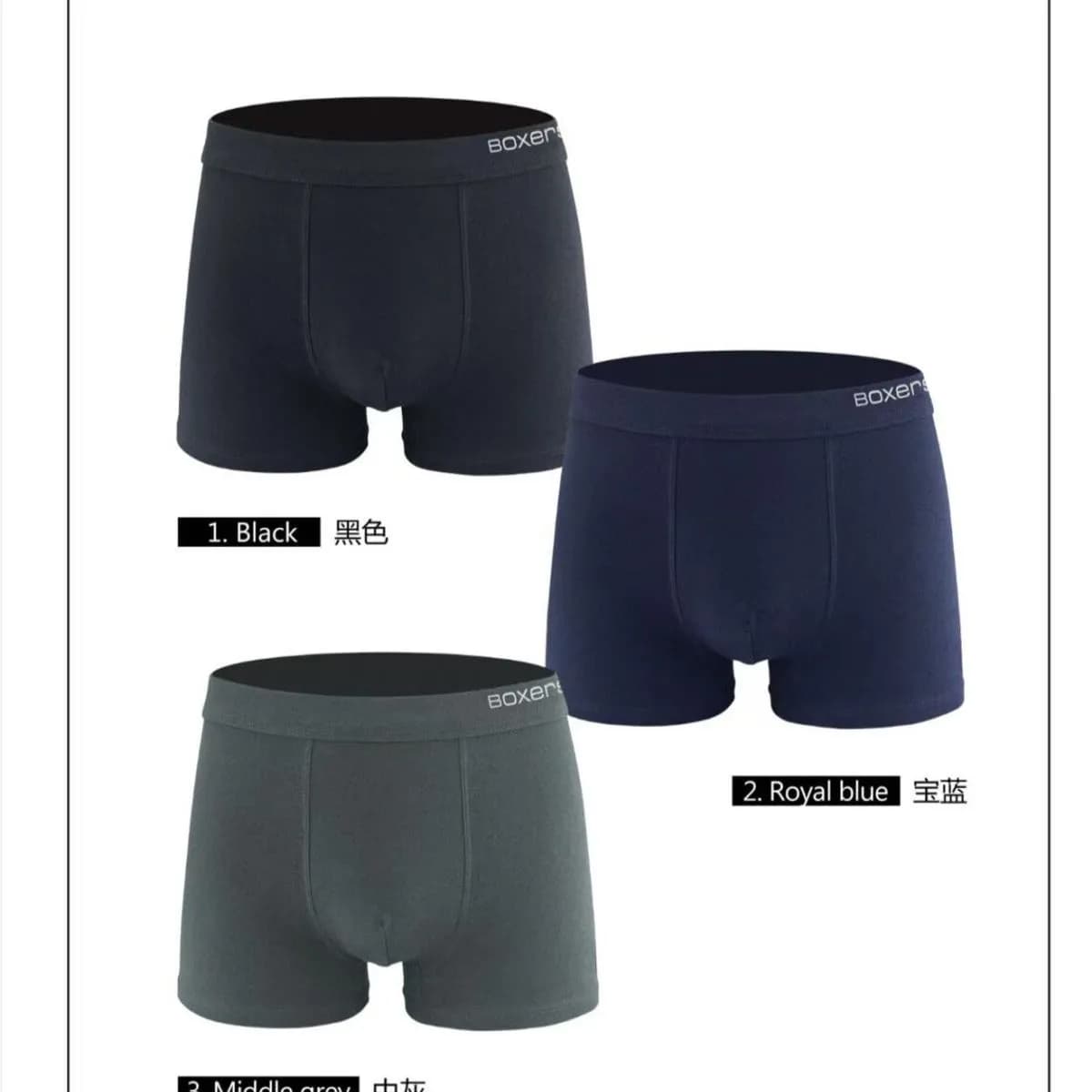 Bokserki męskie GC-CSK 3 szt. Czarny, Royal Blue, Szary