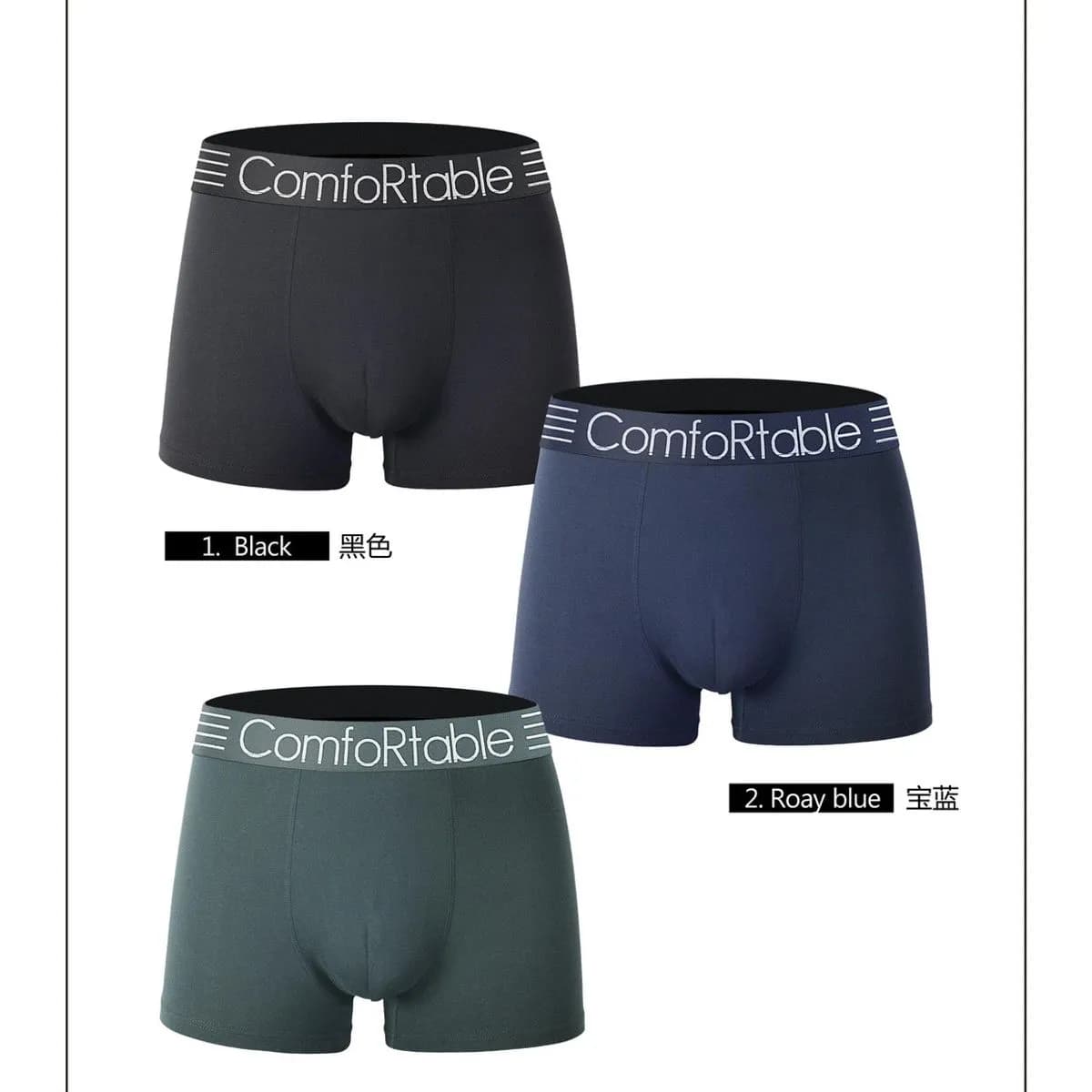 Bokserki męskie Comfortable 3 szt. XL/XXL/3XL mix kolorów