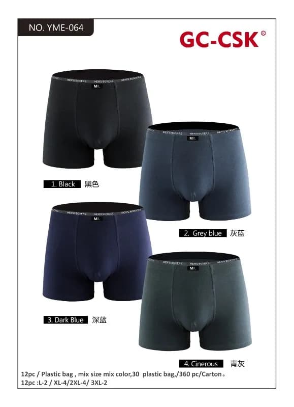 Bokserki męskie GC-CSK 4 szt. Black, Grey, Dark Blue, Navy