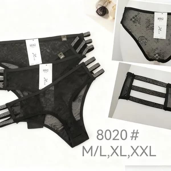 Majtki damskie koronkowe czarne M/L, XL, XXL 8020#