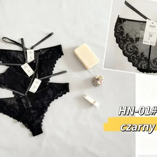 Majtki damskie czarne koronkowe HN-01# SKU 71025-170