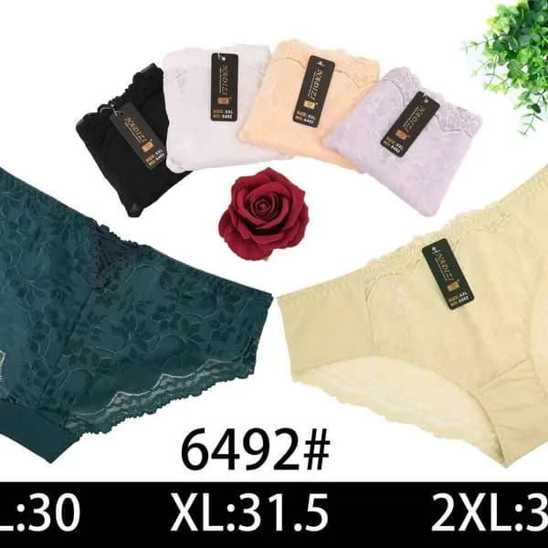 Majtki damskie koronkowe L:30 XL:31.5 2XL:33 6492#