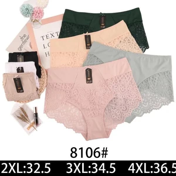 Majtki damskie koronkowe 2XL-4XL 8106#