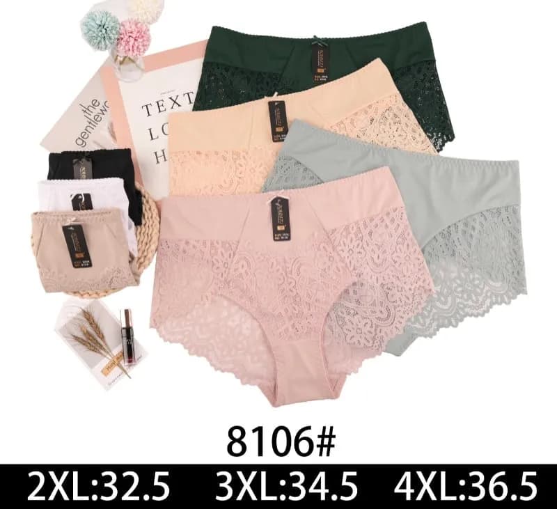 Majtki damskie koronkowe 2XL-4XL 8106#