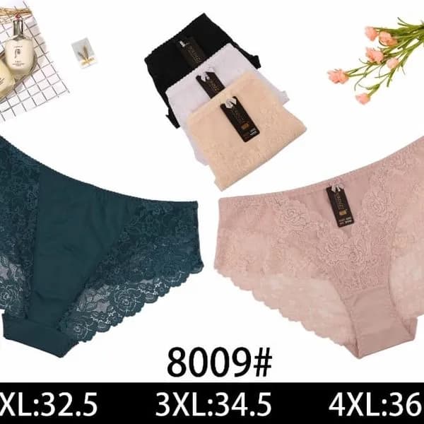 Majtki damskie koronkowe 2XL/32.5, 3XL/34.5, 4XL/36.5 8009#