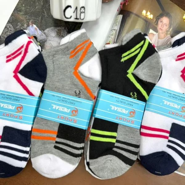 Skarpetki damskie sportowe PRESOL 4 pary wielokolorowe