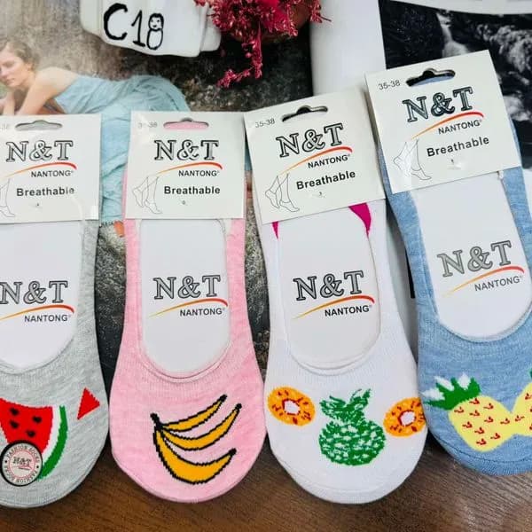 Skarpetki damskie N&T Breathable z motywami owocowymi