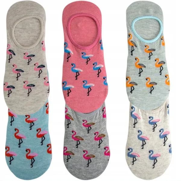 Skarpetki damskie stopki z flamingami 3 kolory