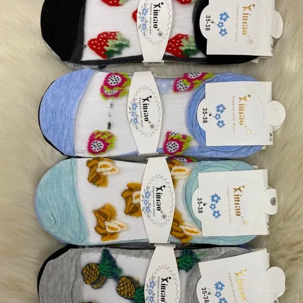 Skarpetki damskie rozmiar 35-38 z motywami owocowymi