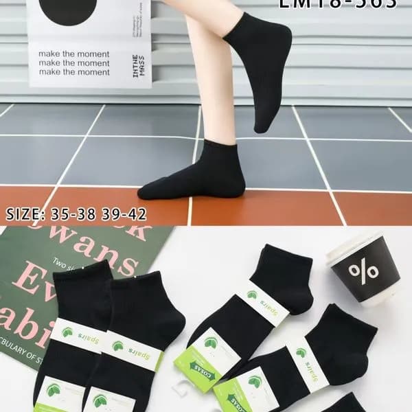 Skarpetki damskie czarne rozmiar 35-42 LM18-563